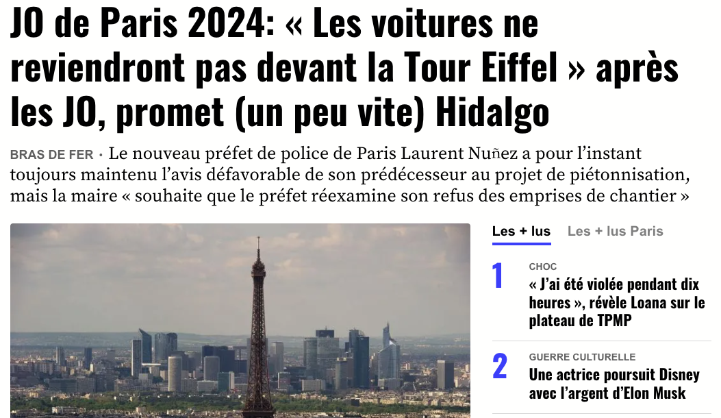 , 巴黎市长安娜女士说：奥运后，埃菲尔铁塔前面不会有汽车通行了。。。, My Crazy Paris
